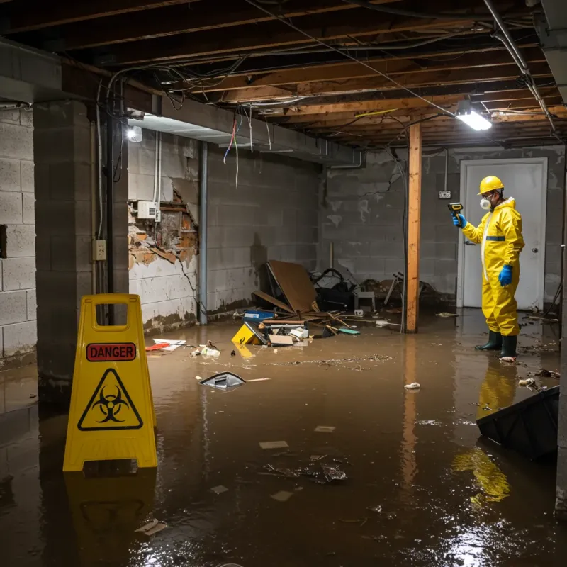 Flooded Basement Electrical Hazard in Medford, OR Property