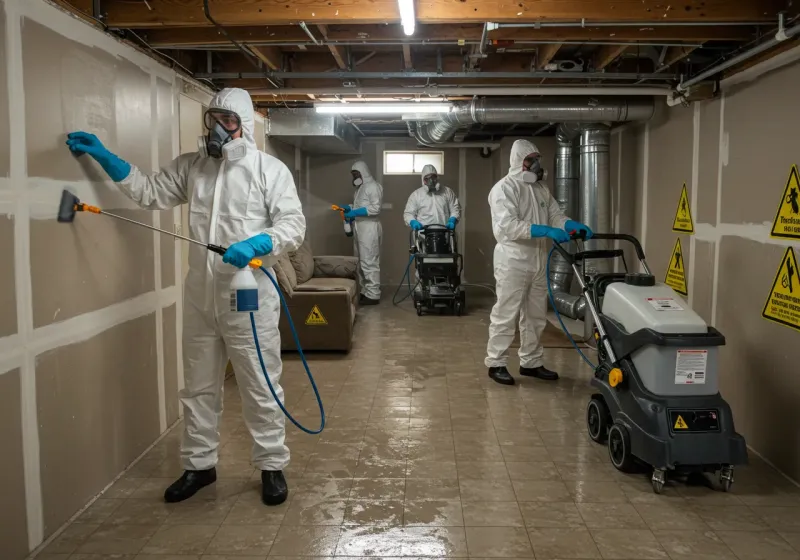 Basement Moisture Removal and Structural Drying process in Medford, OR